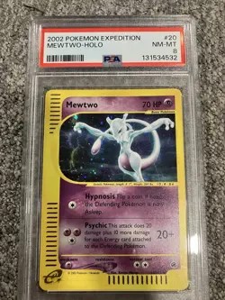 2002 Pokemon Expedition Set Mewtwo Holo #20/165 PSA 8 - Image 1