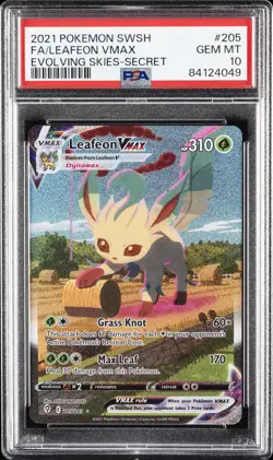 2021 POKEMON SWORD & SHIELD EVOLVING SKIES SECRET FULL ART/LEAFEON VMAX PSA 10 - Image 1