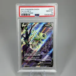 PSA 10 Pokemon 2021 Sword & Shield Fusion Strike #245 Full Art Celebi V - Image 1