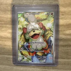 Pokemon TCG Twilight Masquerade Hisuian Growlithe Illustration Card 181/167 - Image 1