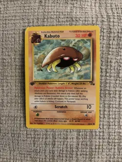 Pokemon TCG Kabuto Fossil 1st Edition Common Card 50/62 Regular - Image 1