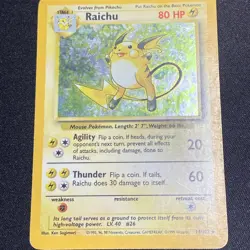 Raichu 14/102 Pokemon Card TCG Base Set Unlimited Holo Rare - Image 5