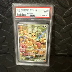 Eevee 188/167 Pokemon TCG Twilight Masquerade Illustration Graded Card PSA 9 - Image 1