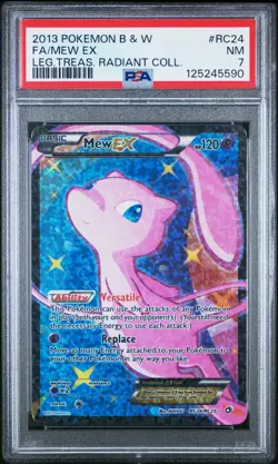 2013 POKEMON B&W LEGEND TREASURES RADIANT COLLECTION #RC24 FULL ART/MEW EX PSA 7 - Image 1