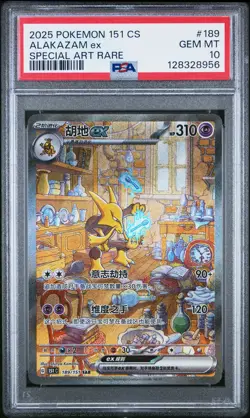 2025 POKEMON SIMPLIFIED CHINESE 151 C-COLL 151 #189 ALAKAZAM EX PSA 10 - Image 1