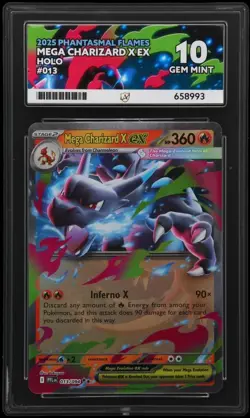 Pokemon Mega Charizard X EX 013/094 Phantasmal Flames Ace 10 Perfect Sub Grades - Image 1