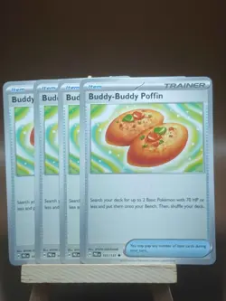 4x Buddy-Buddy Poffin 101/131 x4 - Prismatic Evolutions Pokemon Playset - Image 1