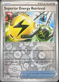 Superior Energy Retrieval 189/193 Sv02: Paldea Evolved Reverse Holo - Pokemon - Image 1