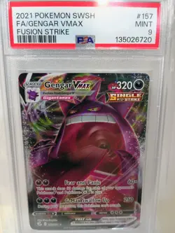 PSA 9 GENGAR VMAX 157/264 FULL ART FUSION STRIKE POKEMON 🌑 - Image 1