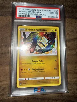 Pokemon TCG Shining Rayquaza Holo Rare Sun Moon Shining Legends 56 PSA 10 Gem MT - Image 1
