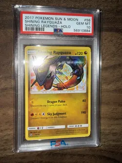 Pokemon TCG Shining Rayquaza Holo Rare Sun Moon Shining Legends 56 PSA 10 Gem MT - Image 2