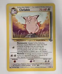 Clefable 17/64 Jungle Rare Non Holo 1999 Pokemon NM - Image 1