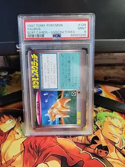 Pokemon TAUROS No. 128 Tomy Scratch Unscratched 1997 PSA 9 MINT Pocket Monsters - Image 1