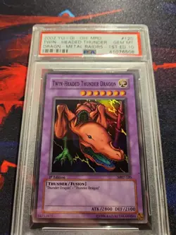 PSA 10 Twin Headed Thunder Dragon 1ST EDITION MRD-120 YuGiOh Metal Raiders - Image 1