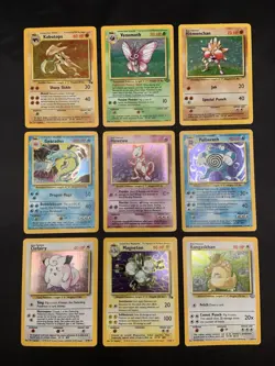 Vintage Holo Rare Pokemon Cards WOTC 1999 Base Set, Fossil, Jungle MP/HP Mewtwo - Image 1
