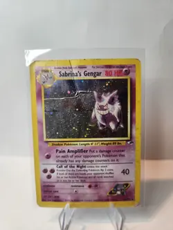 Pokemon TCG Sabrina's Gengar Holo Rare Card 14/132 Gym Heroes *Damaged* - Image 1