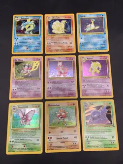 Vintage Holo Rare Pokemon Cards WOTC 1999 Base Set, Fossil, Jungle MP/HP Mewtwo - Image 1