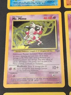 Vintage Holo Rare Pokemon Cards WOTC 1999 Base Set, Fossil, Jungle MP/HP Mewtwo - Image 5