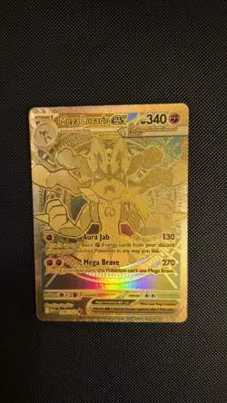 Mega Lucario EX 188/132 Hyper Rare Gold Mega Evolutions Pokemon Card NEAR MINT - Image 1