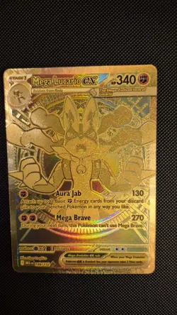 Mega Lucario EX 188/132 Hyper Rare Gold Mega Evolutions Pokemon Card NEAR MINT - Image 4