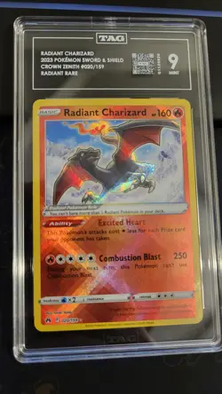 Radiant Charizard #020/159 - Crown Zenith - Radiant Rare - TAG 9 - Pokemon Card - Image 3