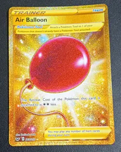 Pokemon TCG Sword & Shield Base Air Balloon Card 213/202 Secret Rare Gold Lp - Image 1