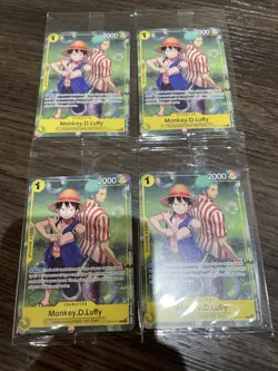 One Piece TCG Monkey.D.Luffy Op-111 And Roronoa Zoro Op10-113 Promo Cards - Image 3