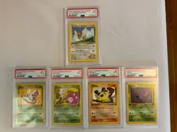 2000 Pokemon 1st Edition 5 Card Lot - Gym Heroes / Team Rocket - PSA 9 MINT! - Image 1