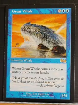 Mtg GREAT WHALE LP Urza's Saga 77/350 Reserve List -Argo- - Image 1