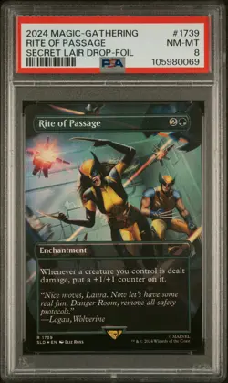 PSA 8 NM-MT MTG Wolverine Rite of Passage 1739 - Marvel Secret Lair Rainbow Foil - Image 1