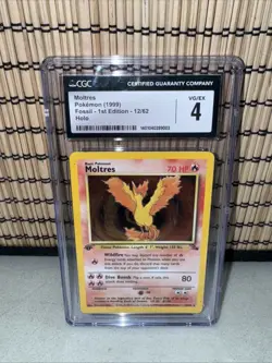 CGC 4 Moltres 1999 Fossil 1st Edition 12/62 Holo Pokemon Card - Image 1