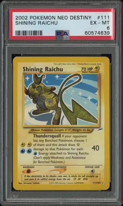2002 Pokemon Neo Destiny Shining Raichu PSA 6 #111 - Image 1