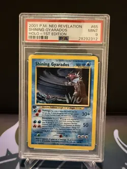 1st Edition Shining Gyarados 65/64 Pokemon Neo Revelation 2001 PSA 9 Mint - Image 1