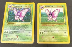 Pokemon TCG Venomoth Jungle 13/64 Holo and 29/64 Unlimited Rare - Image 1