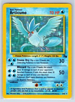 Articuno #2/62 - Fossil Unlimited - Holo - LP Lightly Played Pokemon - Image 1