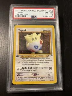 2002 Pokemon Neo Destiny Togepi 1st Edition #56 PSA 8 - Image 1