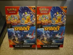 2×Pokemon TCG Scarlet & Violet Surging Sparks 6 Booster Pack Bundle Sealed - Image 1