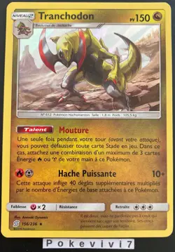 Carte Pokemon TRANCHODON 156/236 Holo Soleil et Lune 11 SL11 FR NEUF - Image 1