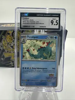2025 Pokemon Illustration Contest Winner Feraligatr 213 Black Star Promo CGC 9.5 - Image 1