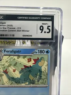 2025 Pokemon Illustration Contest Winner Feraligatr 213 Black Star Promo CGC 9.5 - Image 3