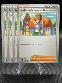 4x Professor's Research : Juniper 085/086 - Black Bolt / Playset Pokemon TCG - Image 1