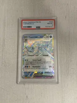 2025 Pokemon SV Prismatic Evolutions Vaporeon ex #023/131 PSA 8 - Image 1