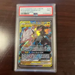 2019 Pokemon Sun & Moon Cosmic Eclipse Reshiram & Zekrom GX 157/236 PSA 9 Mint - Image 1