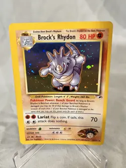 Pokemon TCG Brock's Rhydon Gym Heroes 2/132 Holo Unlimited Rare MP/LP Condition - Image 2