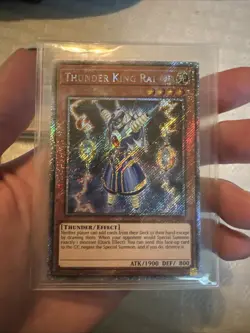 YUGIOH Platinum Secret Rare Thunder King Rai-Oh RA03-EN206 1st Edition - Image 1