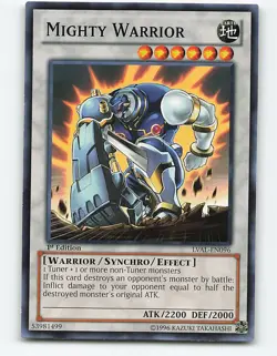 Mighty Warrior #LVAL-EN096 1st Edition Yugioh Card - Image 1