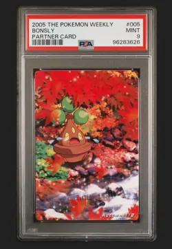 Bonsly & Brock Autumn Pokemon Weekly Partner Card 005 PSA 9 LOW POP! US SELLER - Image 2