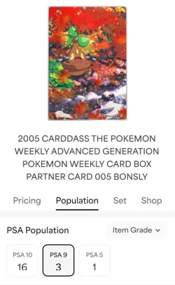 Bonsly & Brock Autumn Pokemon Weekly Partner Card 005 PSA 9 LOW POP! US SELLER - Image 4