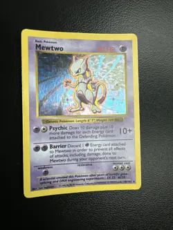 Pokemon TCG Mewtwo 10/102 Base Set Shadowless Holo Rare Card - Image 2