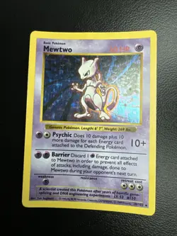 Pokemon TCG Mewtwo 10/102 Base Set Shadowless Holo Rare Card - Image 3